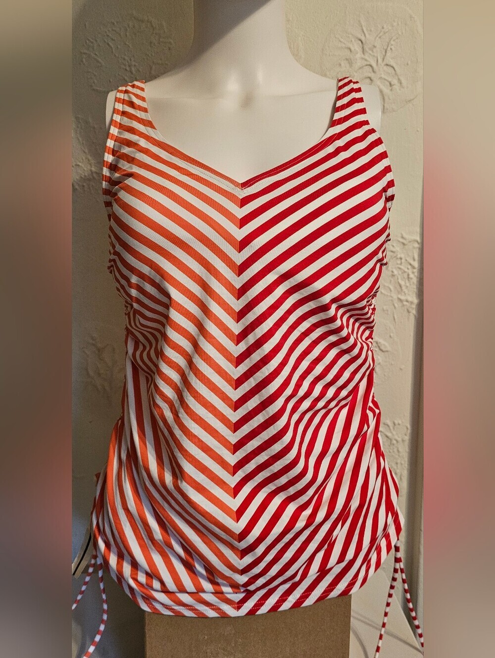 Striped Tankini Top Women's Swim NWT Size 8 Lands' End